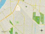 Political Map of Terrytown, LA Prints