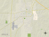 Political Map of Starkville, MS Prints
