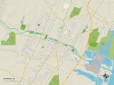 Political Map of Monroe, MI Posters