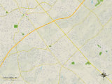 Political Map of Stallings, NC Prints