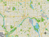 Political Map of Saint Paul, MN Prints
