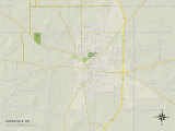 Political Map of Greenville, OH Posters