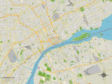 Political Map of Detroit, MI Posters