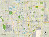 Political Map of Wichita, KS Print