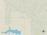 Political Map of McLoud, OK Prints