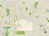 Political Map of East Lansing, MI Posters