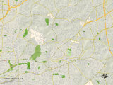 Political Map of North Decatur, GA Prints