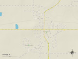Political Map of Coloma, MI Prints
