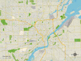 Political Map of Toledo, OH Prints