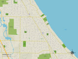 Political Map of Winnetka, IL Posters