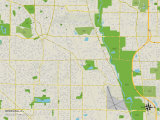 Political Map of Wheeling, IL Prints
