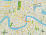 Political Map of New Orleans, LA Foto