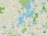 Political Map of Fox Lake, IL Posters