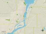 Political Map of Clinton, IA Posters