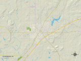 Political Map of Claremore, OK Prints