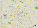 Political Map of Charlotte, NC Prints