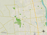 Political Map of Hilliard, OH Prints