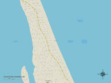Political Map of Southern Shores, NC Print