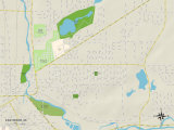 Political Map of Eastwood, MI Prints