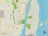 Political Map of Trenton, MI Print