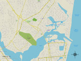 Political Map of Brielle, NJ Prints