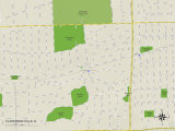Political Map of Clarendon Hills, IL Posters