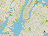Political Map of New York City, NY Posters