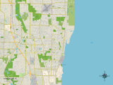 Political Map of Waukegan, IL Prints
