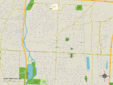 Political Map of Worthington, OH Prints