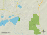 Political Map of Vandercook Lake, MI Prints