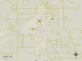 Political Map of Roswell, NM Print