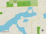 Political Map of Wolverine Lake, MI Poster