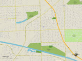 Political Map of Worth, IL Prints