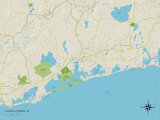 Political Map of Charlestown, RI Poster