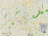 Political Map of Nashville, TN Posters
