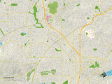 Political Map of Tigard, OR Print