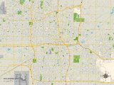 Political Map of Oklahoma City, OK Póster