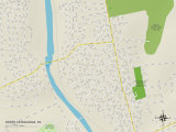 Political Map of North Catasauqua, PA Prints