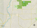 Political Map of Sharon, PA Prints