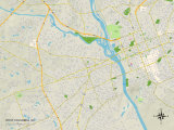 Political Map of West Columbia, SC Prints