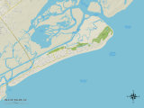 Political Map of Isle of Palms, SC Prints