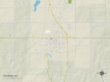 Political Map of Tecumseh, OK Prints