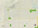Political Map of Turley, OK Prints