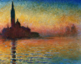 Zonsondergang in Venetië Poster van Claude Monet