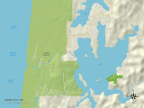 Political Map of Dunes City, OR Prints