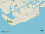 Political Map of Sullivans Island, SC Prints
