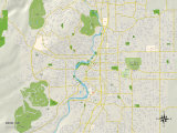 Political Map of Bend, OR Posters