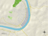 Political Map of Donora, PA Prints