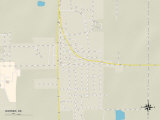 Political Map of Warner, OK Prints