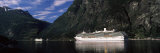 Cruise Ship in the Fjord, Geiranger Fjord, Geiranger, More Og Romsdal, Norway Photographic Print by Panoramic Images 